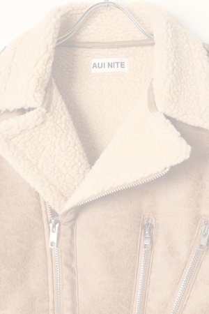 画像2:   AUI NITE アウィナイト mouton biker jacket{-BBA}