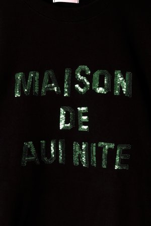 画像2: AUI NITE アウィナイト sequin logo sweat{-BFA}