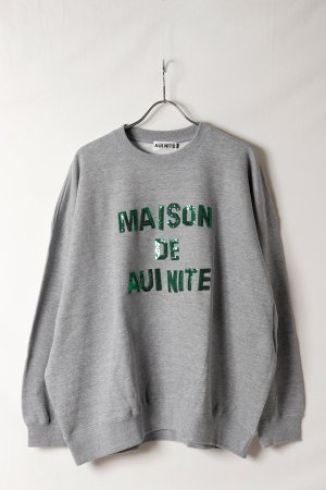 画像1: AUI NITE アウィナイト sequin logo sweat{-BFA}