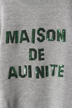 画像2: AUI NITE アウィナイト sequin logo sweat{-BFA}