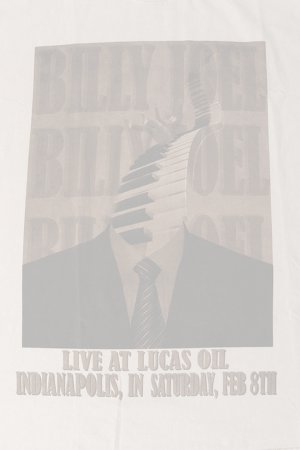 画像4:   Billy Joel Print Round Neck T-shirt{-BFS}