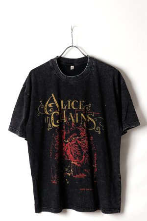 画像1: Alice In Chains Print Round Neck T-shirt{-BFS}
