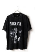 NIRVANA Print Round Neck T-shirt{-BFS}
