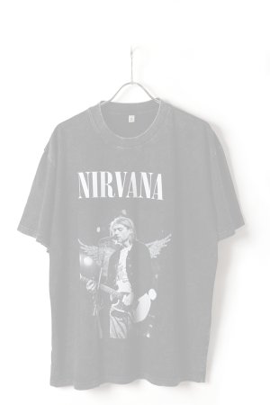 画像1:   NIRVANA Print Round Neck T-shirt{-BFS}