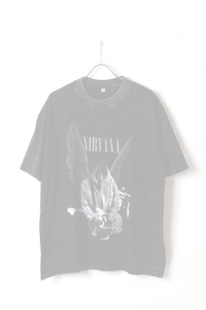 画像1:   NIRVANA Print Round Neck T-shirt{-BFS}