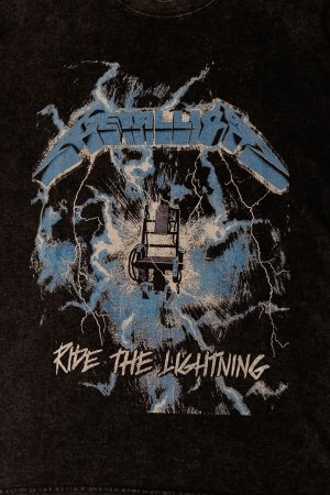 画像4: Metallica Print Round Neck T-shirt{-BFS}