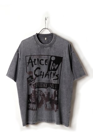 画像1: Alice In Chains Print Round Neck T-shirt{-BFS}