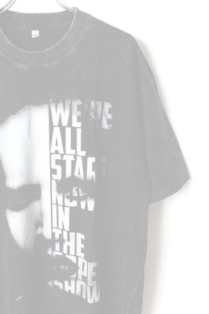 画像3:   Marilyn Manson Print Round Neck T-shirt{-BFS}