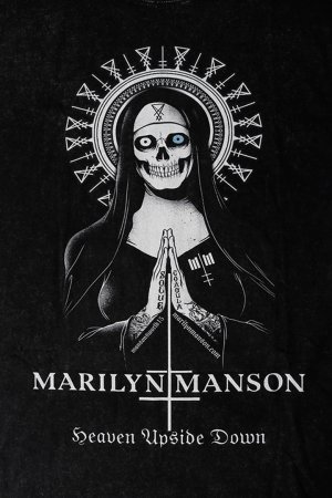 画像4: Marilyn Manson Print Round Neck T-shirt{-BFS}