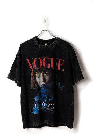 画像1: Lady Gaga Print Round Neck T-shirt{-BFS}