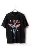 NIRVANA Print Round Neck T-shirt{-BFS}