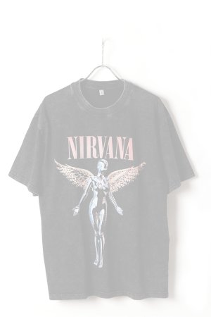 画像1:   NIRVANA Print Round Neck T-shirt{-BFS}