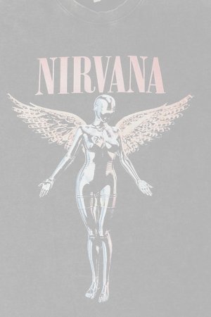 画像3:   NIRVANA Print Round Neck T-shirt{-BFS}