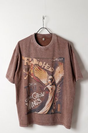 画像1: Radiohead Print Round Neck T-shirt{-BFS}
