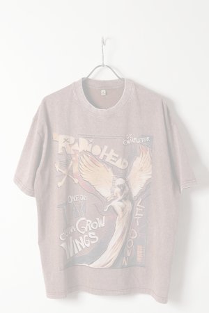 画像1:   Radiohead Print Round Neck T-shirt{-BFS}