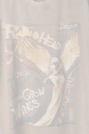 画像3:   Radiohead Print Round Neck T-shirt{-BFS}