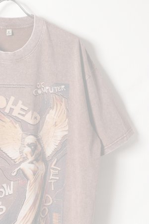 画像4:   Radiohead Print Round Neck T-shirt{-BFS}