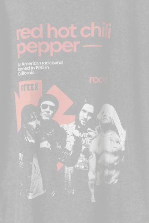 画像3: Red Hot Chili Peppers Print Round Neck T-shirt{-BFS}