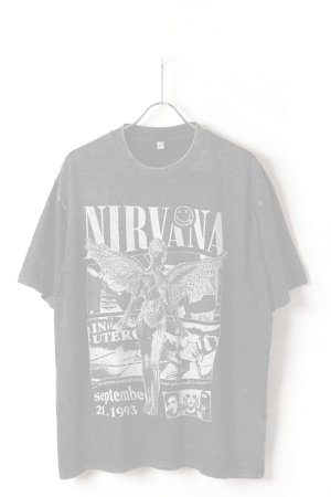 画像1: NIRVANA Print Round Neck T-shirt{-BFS}