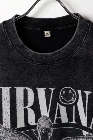 画像2: NIRVANA Print Round Neck T-shirt{-BFS}