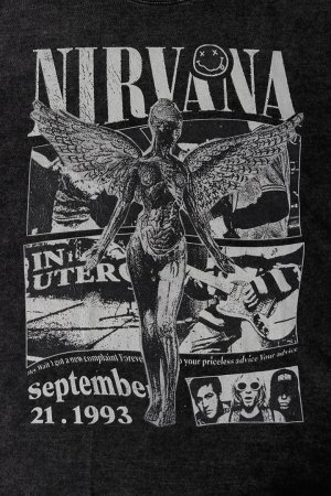 画像3: NIRVANA Print Round Neck T-shirt{-BFS}