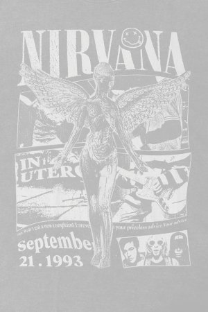画像3: NIRVANA Print Round Neck T-shirt{-BFS}
