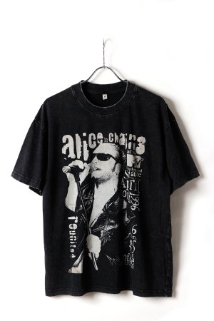 画像1: Alice In Chains Print Round Neck T-shirt{-BFS}