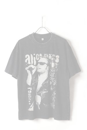 画像1:   Alice In Chains Print Round Neck T-shirt{-BFS}