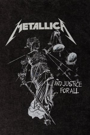 画像4: Metallica Print Round Neck T-shirt{-BFS}