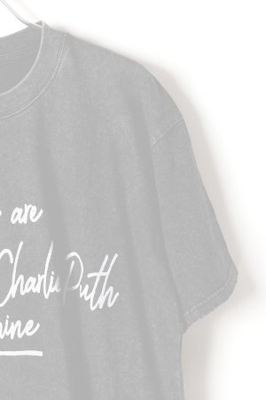 画像3:   Charlie Puth Print Round Neck T-shirt{-BFS}