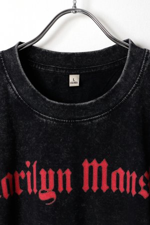 画像2: Marilyn Manson Print Round Neck T-shirt{-BFS}