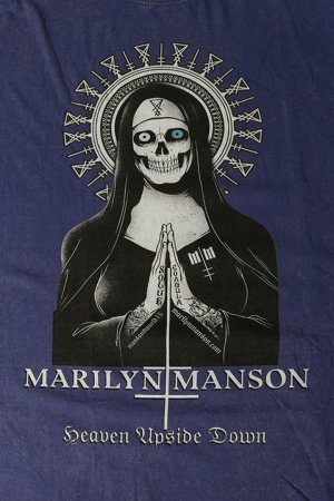 画像4: Marilyn Manson Print Round Neck T-shirt{-BFS}