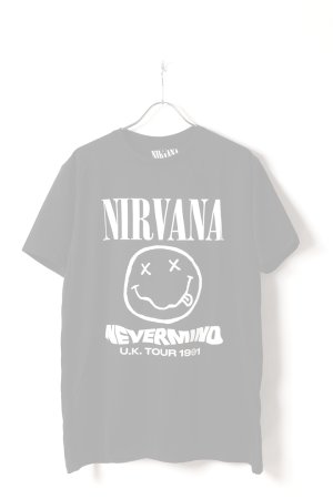 画像1: NIRVANA ニルヴァーナ (Nevermind 35周年 ) - Tour '91 / バックプリントあり / カーボンソフト加工 / Tシャツ / メンズ{2605357630023-BFS}