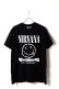 画像1: NIRVANA ニルヴァーナ (Nevermind 35周年 ) - Tour '91 / バックプリントあり / カーボンソフト加工 / Tシャツ / メンズ{-BFS} (1)
