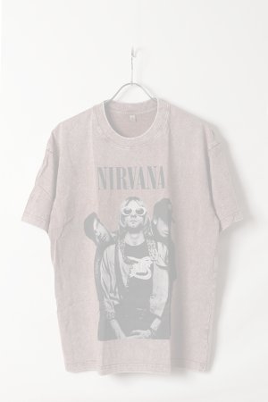 画像1: NIRVANA Print Round Neck T-shirt{-BFS}