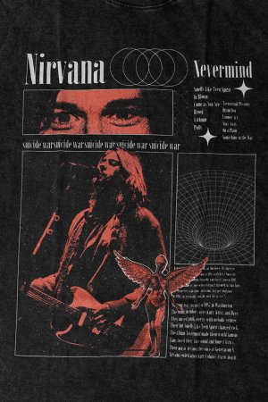 画像4: NIRVANA Print Round Neck T-shirt{-BFS}
