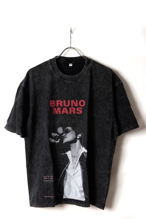 画像1: Bruno Mars Print Round Neck T-shirt{-BFS}