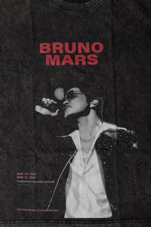画像4: Bruno Mars Print Round Neck T-shirt{-BFS}