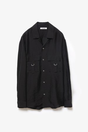 画像1: ATTACHMENT アタッチメント リヨセル/シルク ローン パッチポケットオープンカラーL/Sシャツ{-BFS}