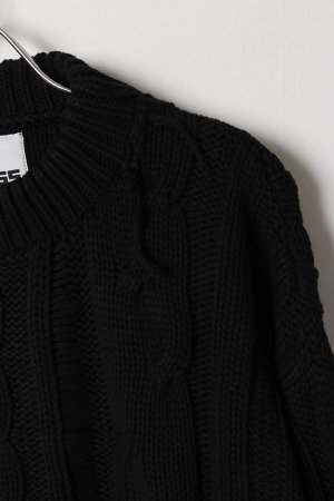 画像3: SUSS KNITS Jess Unisex Distressed Cable Sweater{-BEA}