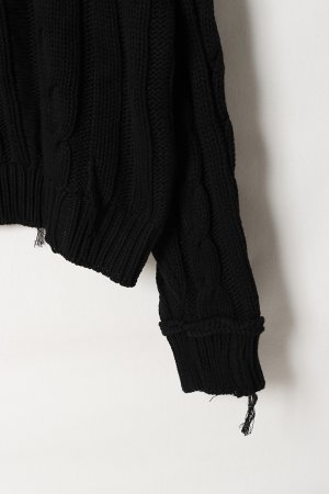 画像4: SUSS KNITS Jess Unisex Distressed Cable Sweater{-BEA}
