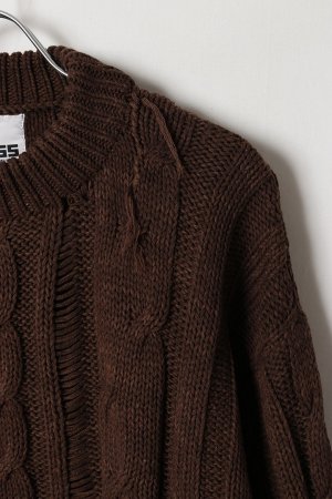 画像3: SUSS KNITS Jess Unisex Distressed Cable Sweater{-BEA}