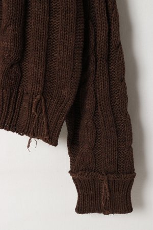 画像4: SUSS KNITS Jess Unisex Distressed Cable Sweater{-BEA}