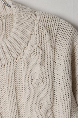 画像3: SUSS KNITS Jess Unisex Distressed Cable Sweater{-BEA}