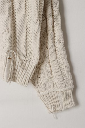 画像4: SUSS KNITS Jess Unisex Distressed Cable Sweater{-BEA}