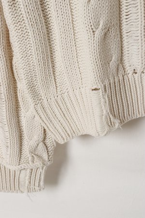 画像5: SUSS KNITS Jess Unisex Distressed Cable Sweater{-BEA}