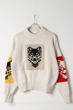 画像1: SUSS KNITS Bailey Unisex Patch Sweater{-BEA}