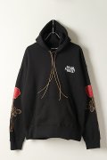 Palm Angels パームエンジェルス SIDE ROSES HOODY BLACK RED{PMBB058E20FLE011-1025-BJA}