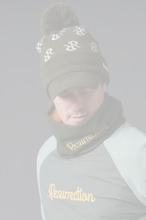 画像2:  {SOLD} レザレクション｜Resurrection RRロゴポンポンニットバイザーキャップ{-BDA}