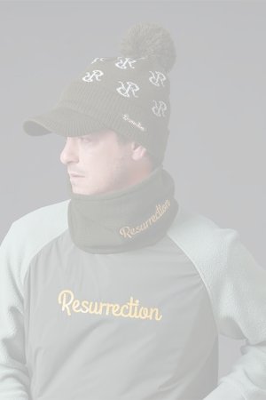 画像3:  {SOLD} レザレクション｜Resurrection RRロゴポンポンニットバイザーキャップ{-BDA}